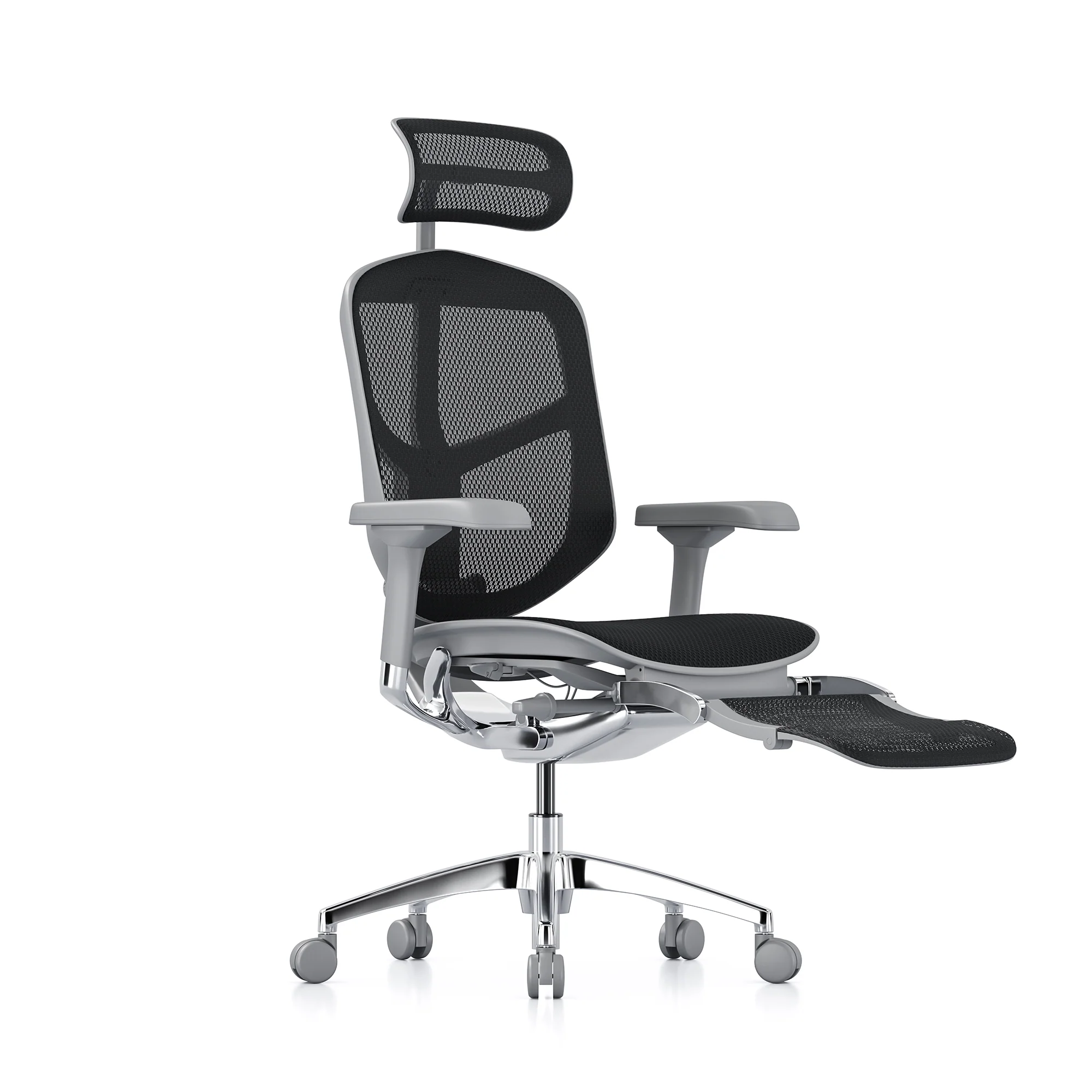 Enjoy office chair, black mesh, grey frame - Image 3