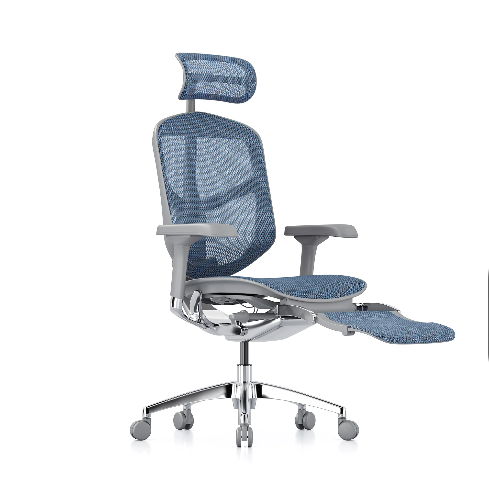 Enjoy office chair, blue mesh, grey frame - Image 3