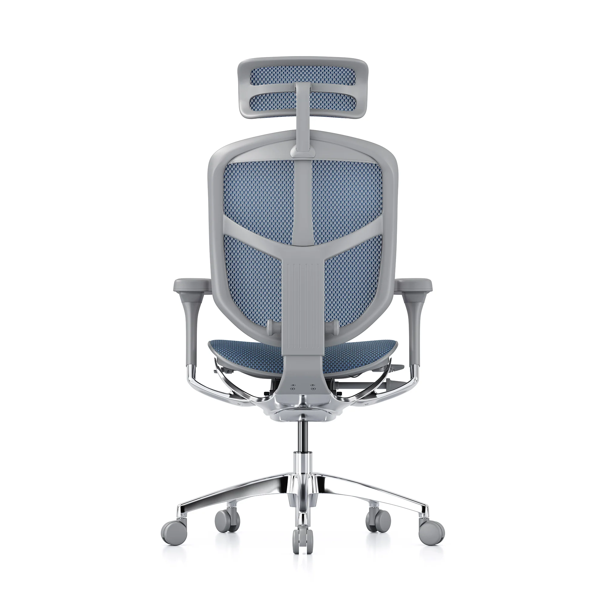 Enjoy office chair, blue mesh, grey frame - Image 4