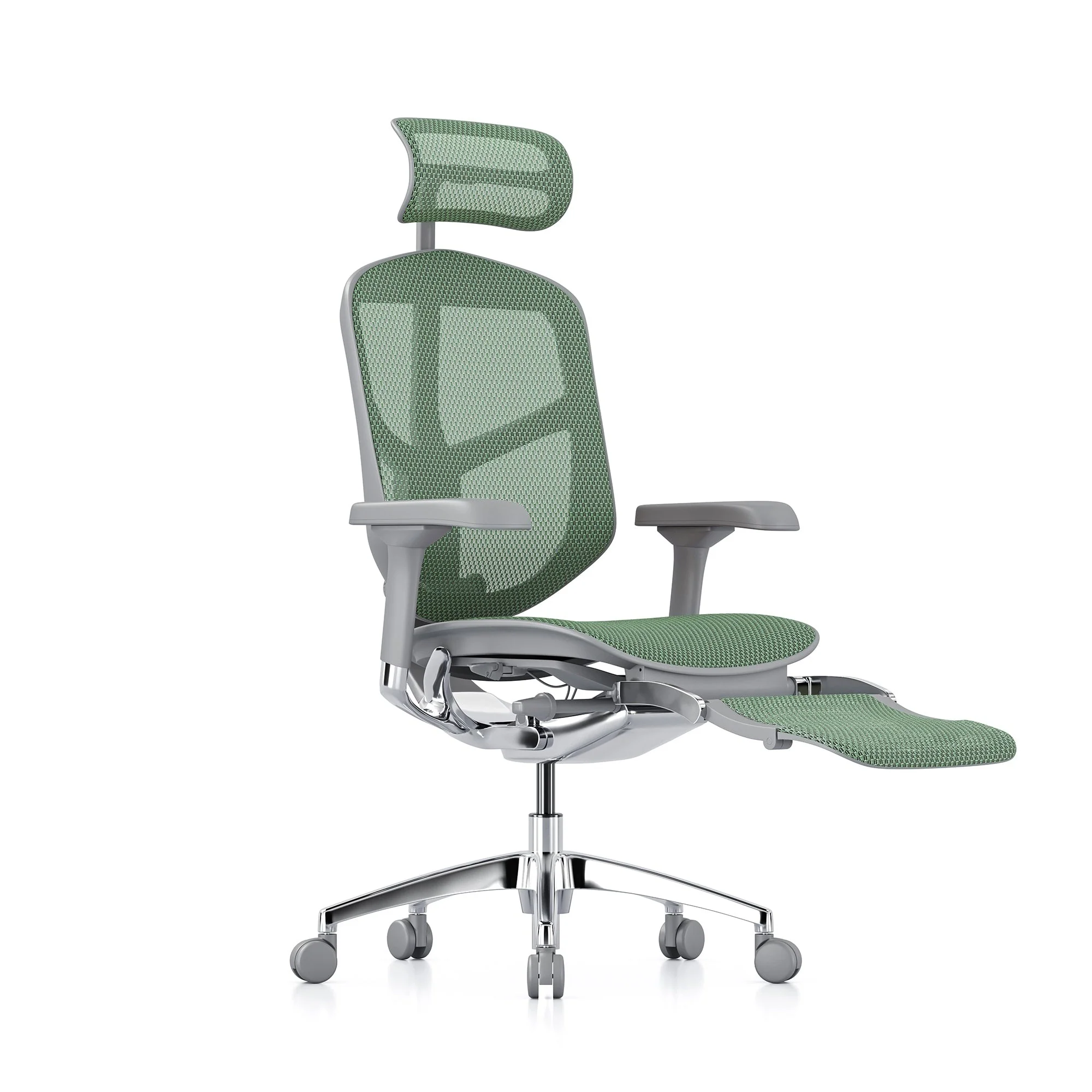 Enjoy office chair, green mesh, grey frame - Image 3