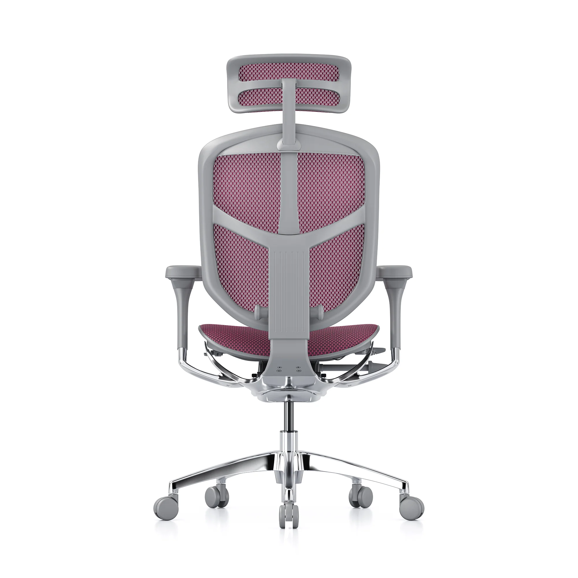 Enjoy office chair, pink mesh, grey frame - Image 4
