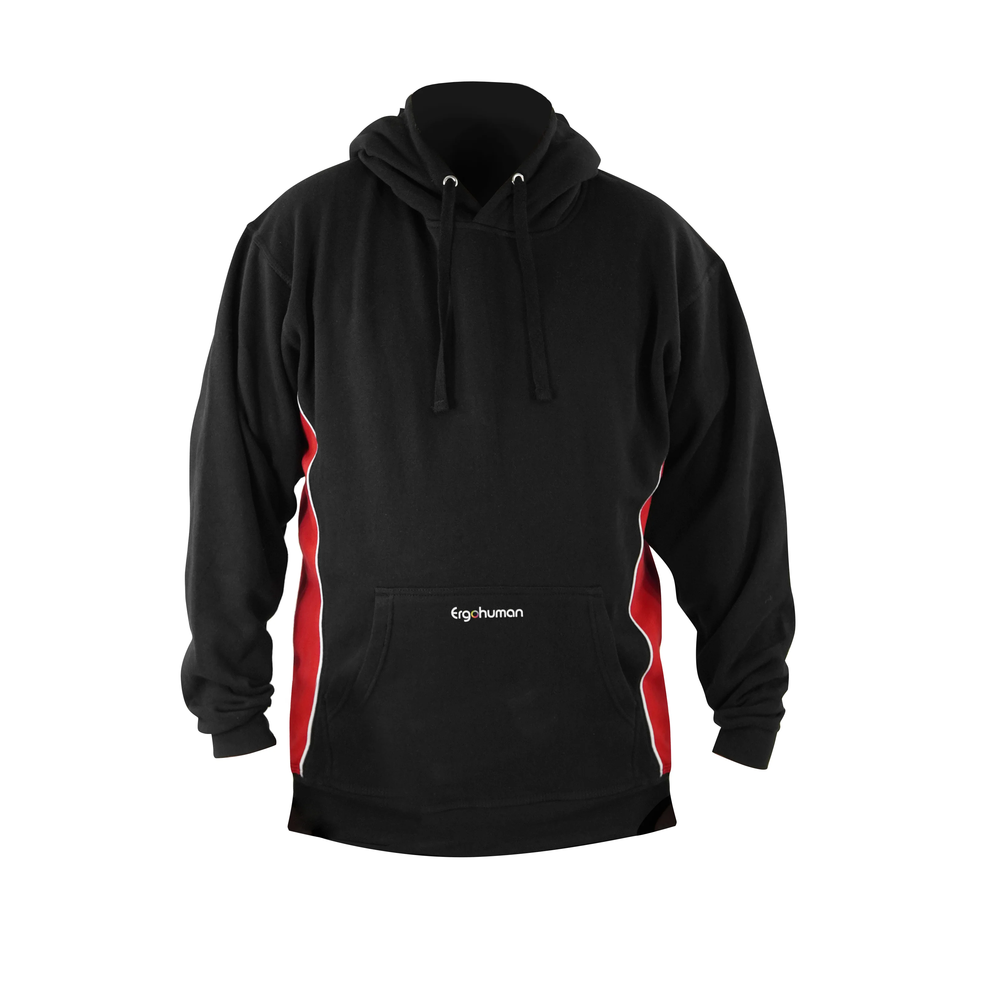 Ergohuman hoodie, black with red and white, size extra large - Image 4