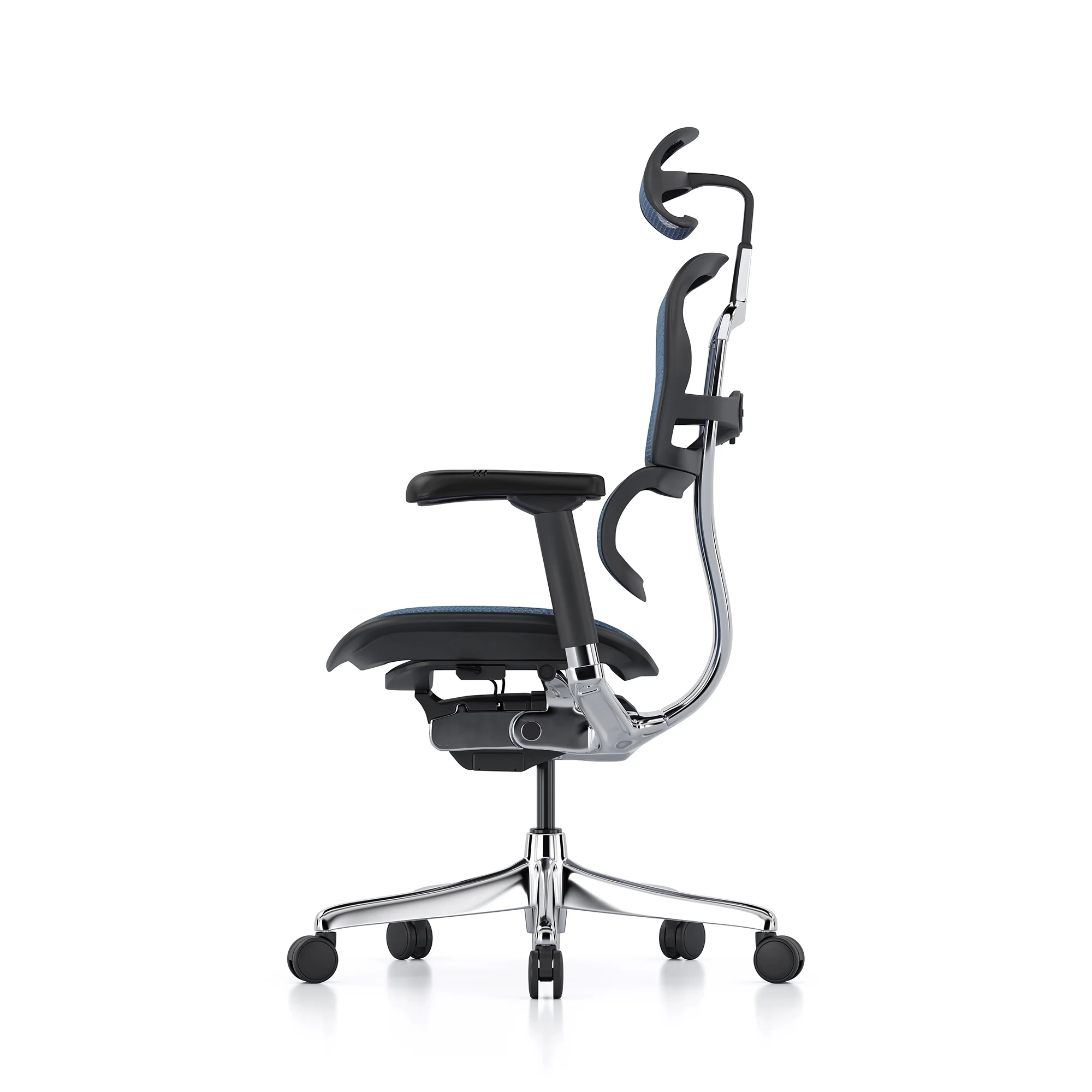 Ergohuman office chair, blue mesh, black frame - Image 4