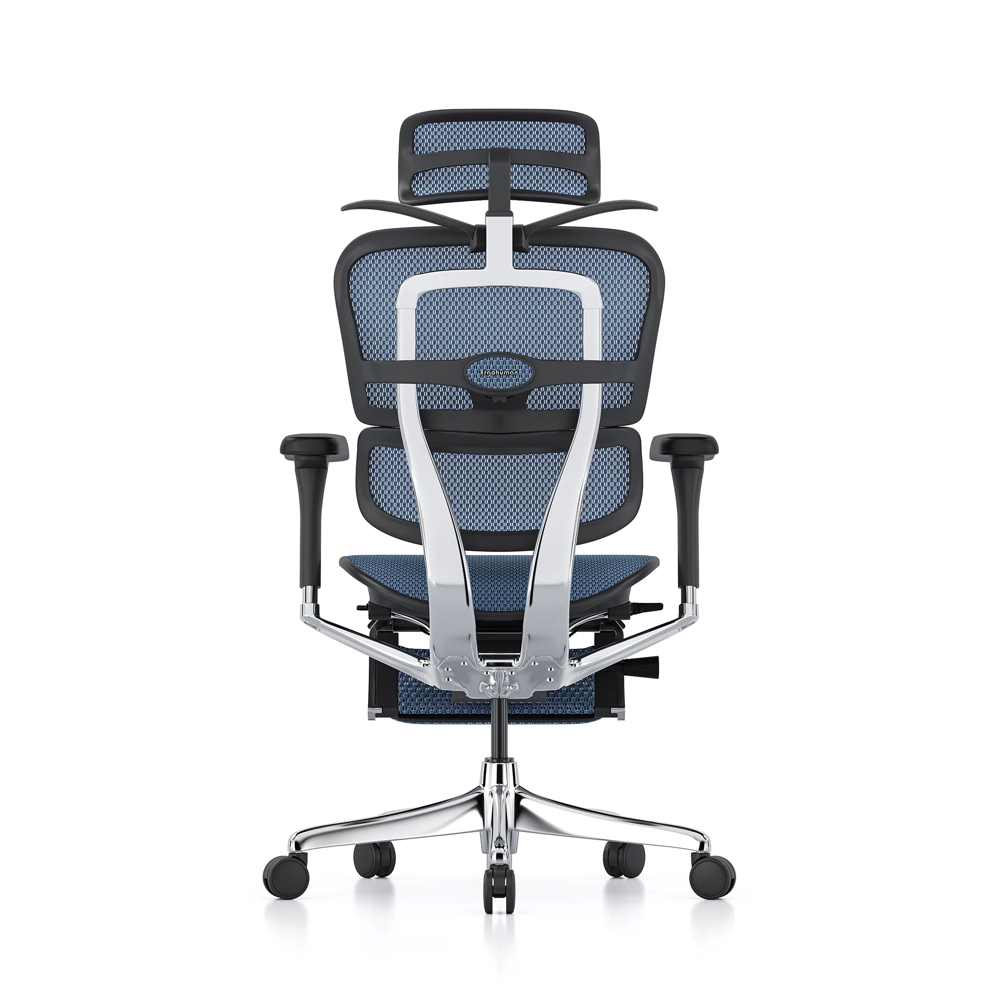 Ergohuman office chair, blue mesh, black frame - Image 6