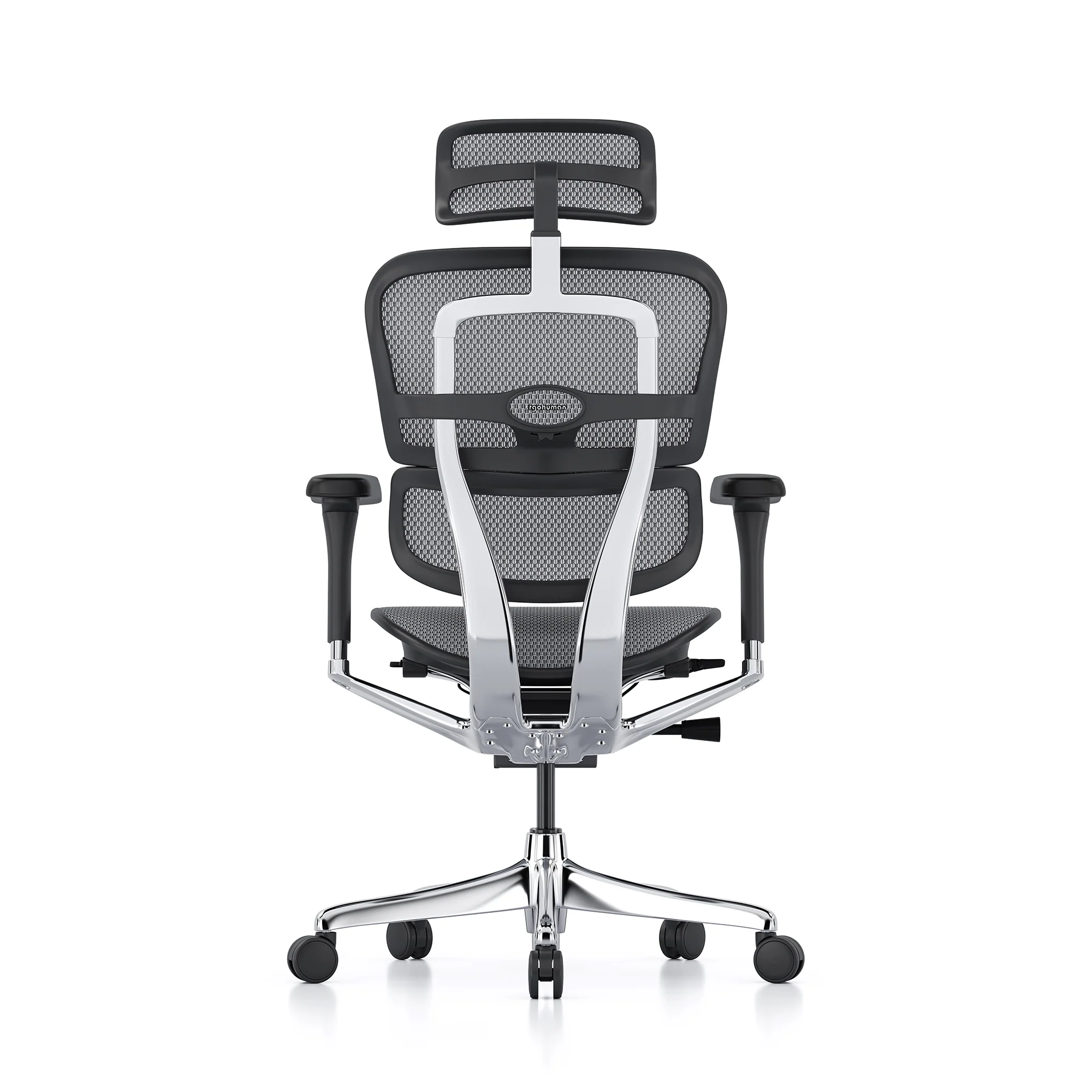 Ergohuman office chair, grey mesh, black frame - Image 4
