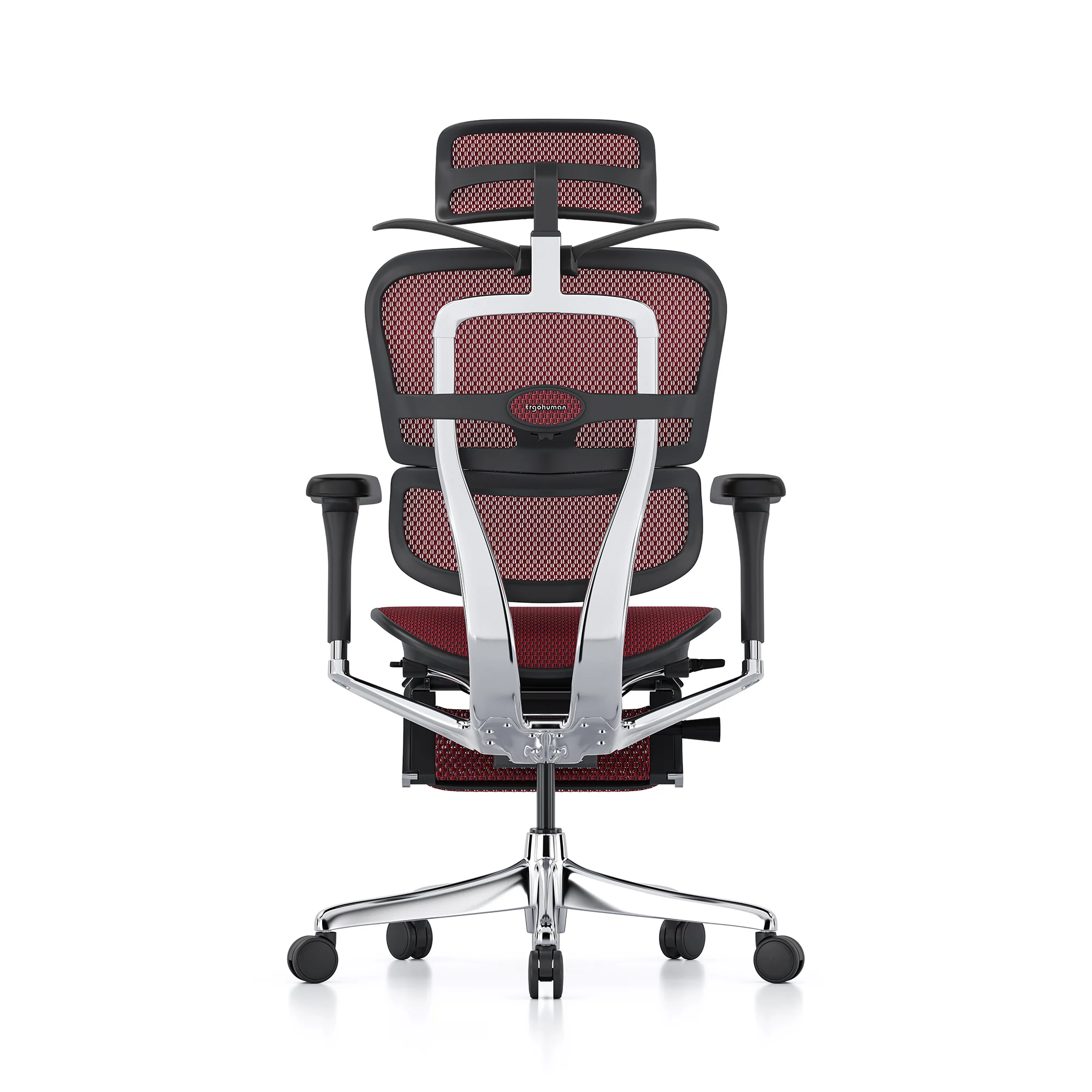 Ergohuman office chair, red mesh, black frame - Image 5