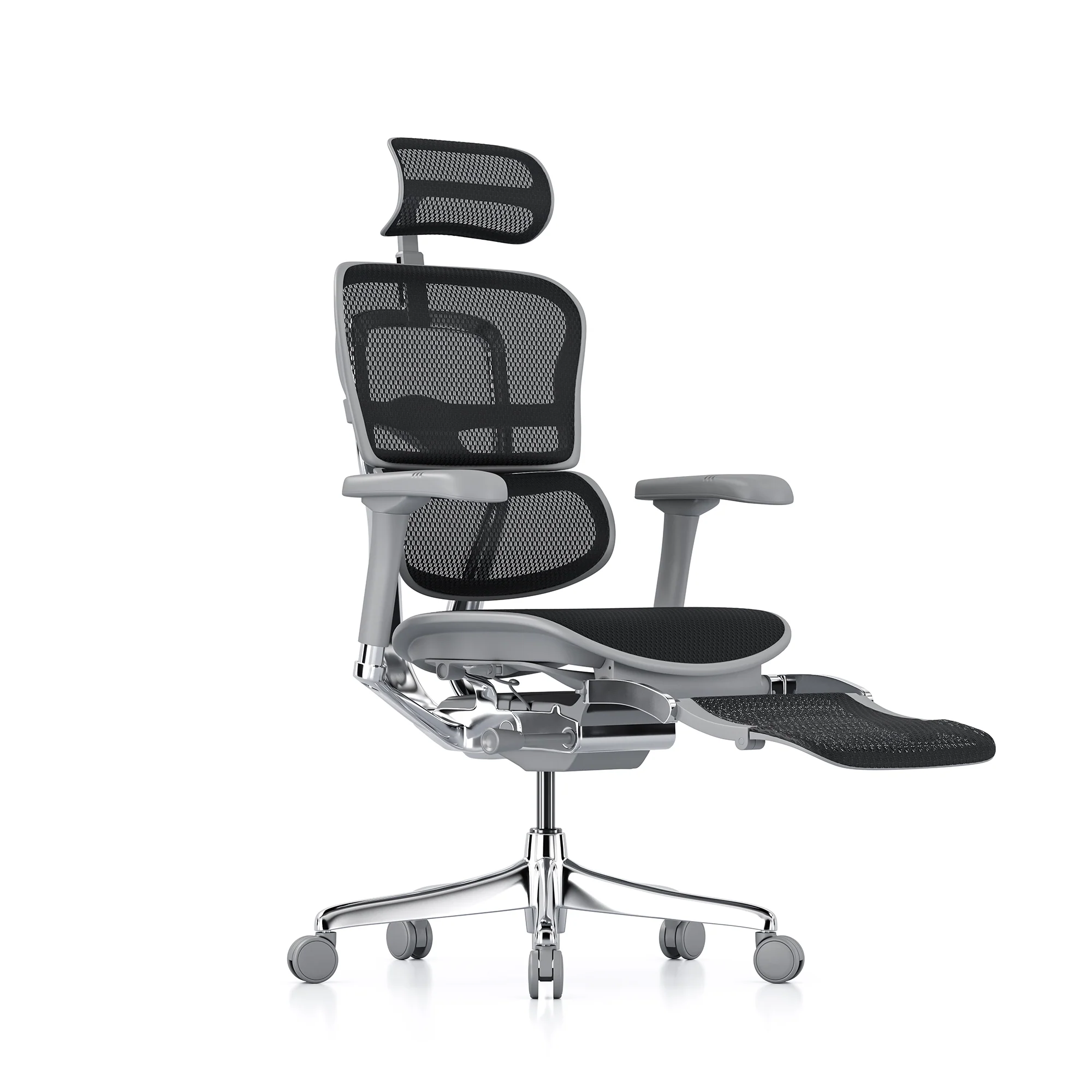 Ergohuman office chair, black mesh, grey frame - Image 3