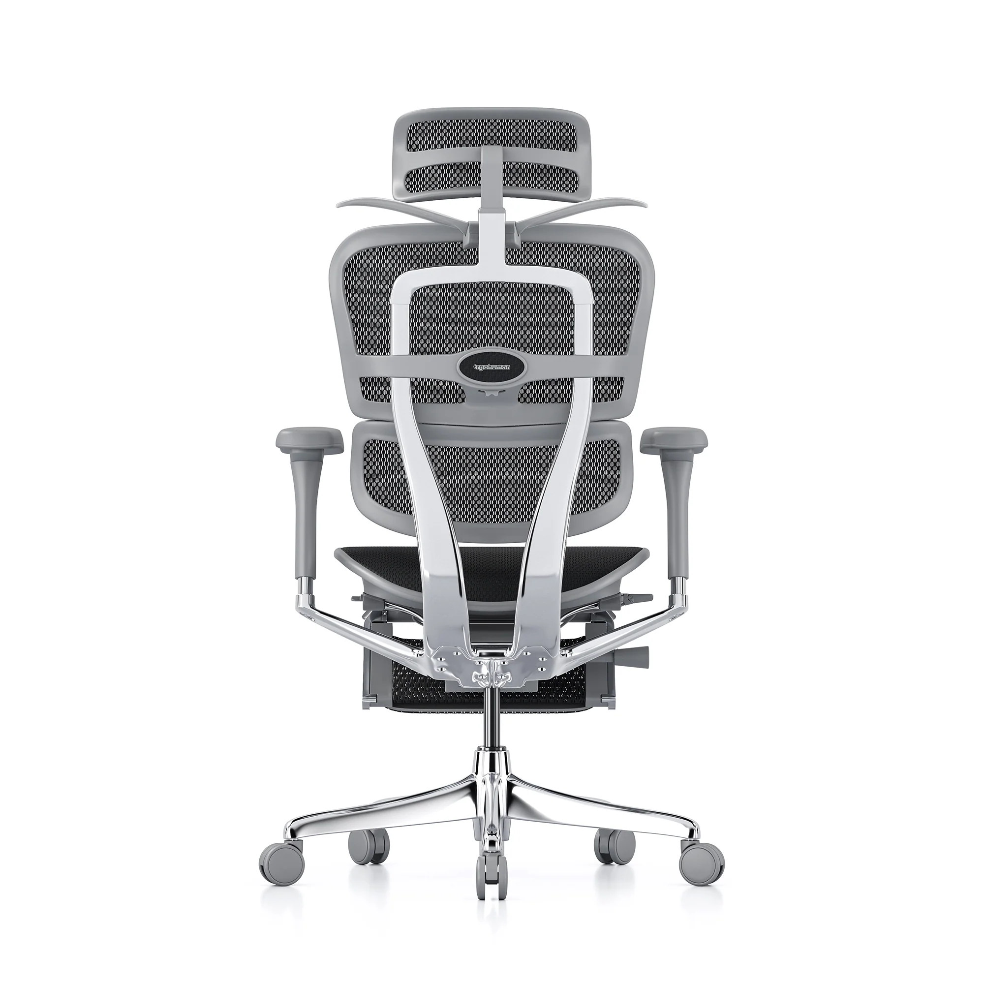 Ergohuman office chair, black mesh, grey frame - Image 5