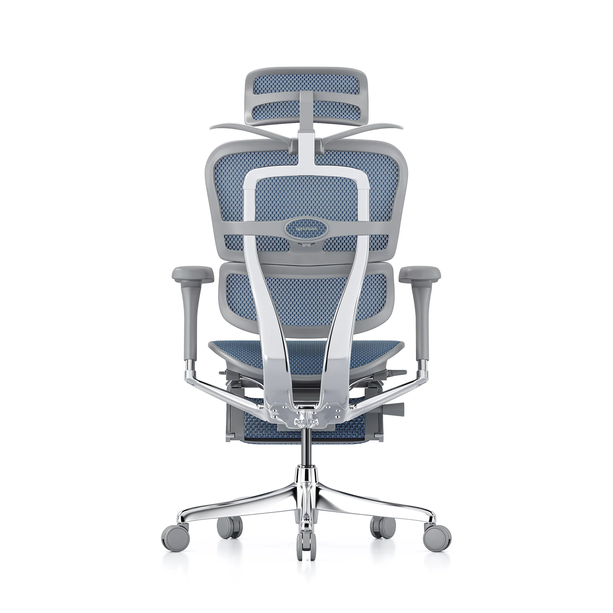 Ergohuman office chair, blue mesh, grey frame - Image 6