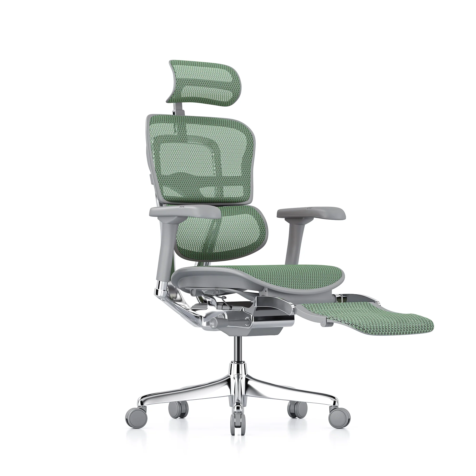 Ergohuman office chair, green mesh, grey frame - Image 3