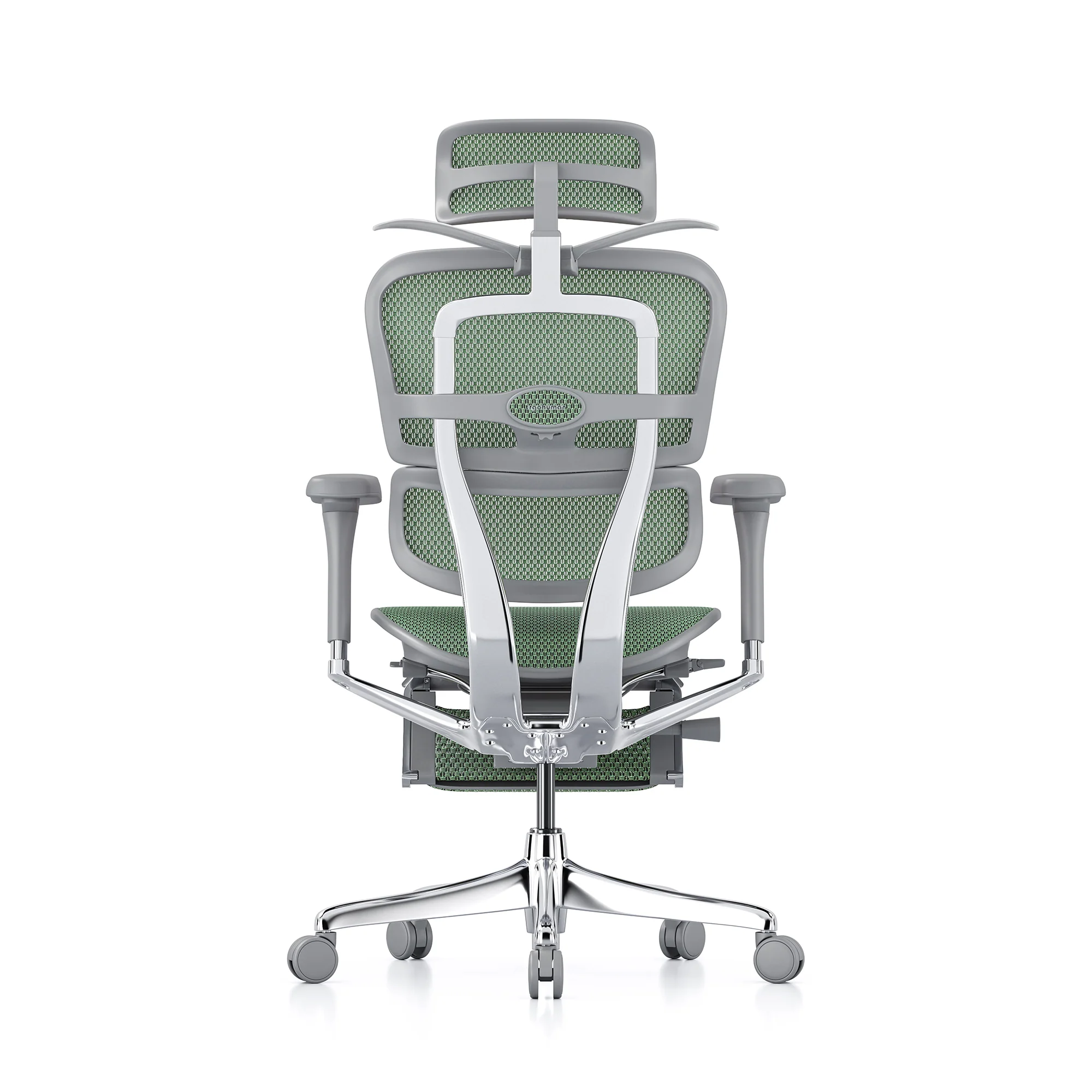 Ergohuman office chair, green mesh, grey frame - Image 5