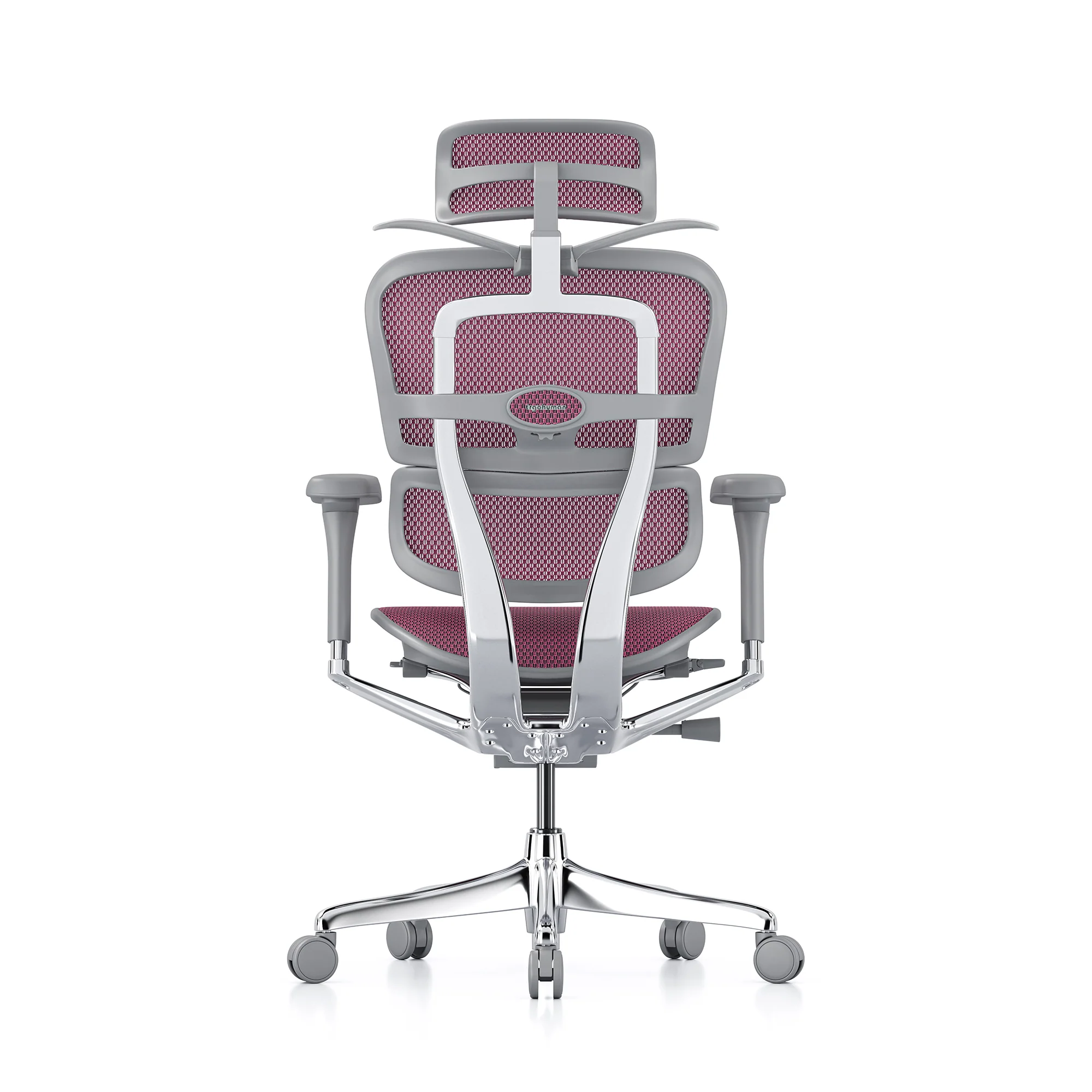 Ergohuman office chair, pink mesh, grey frame - Image 4