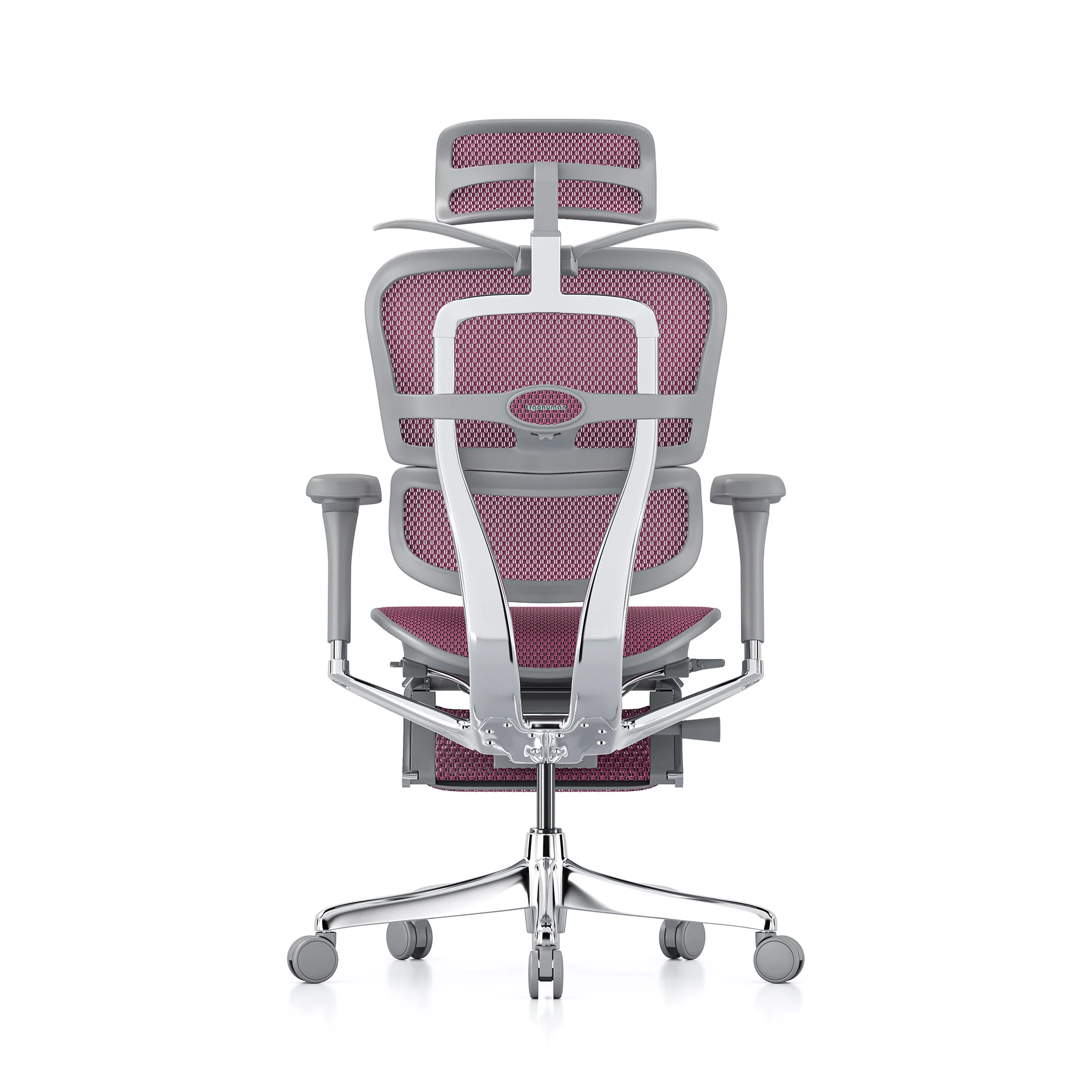Ergohuman office chair, pink mesh, grey frame - Image 5