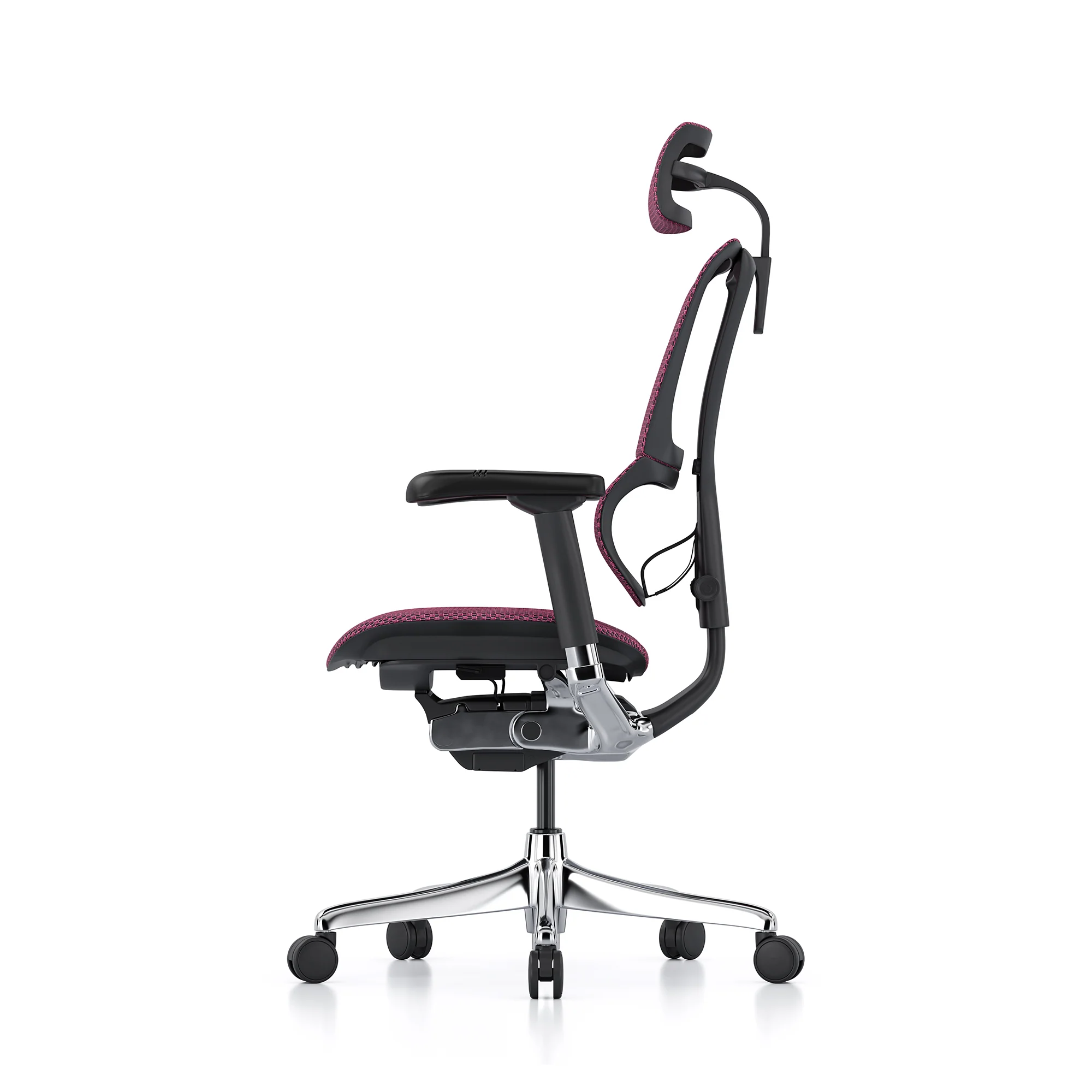 Mirus office chair, pink mesh, black frame - Image 4