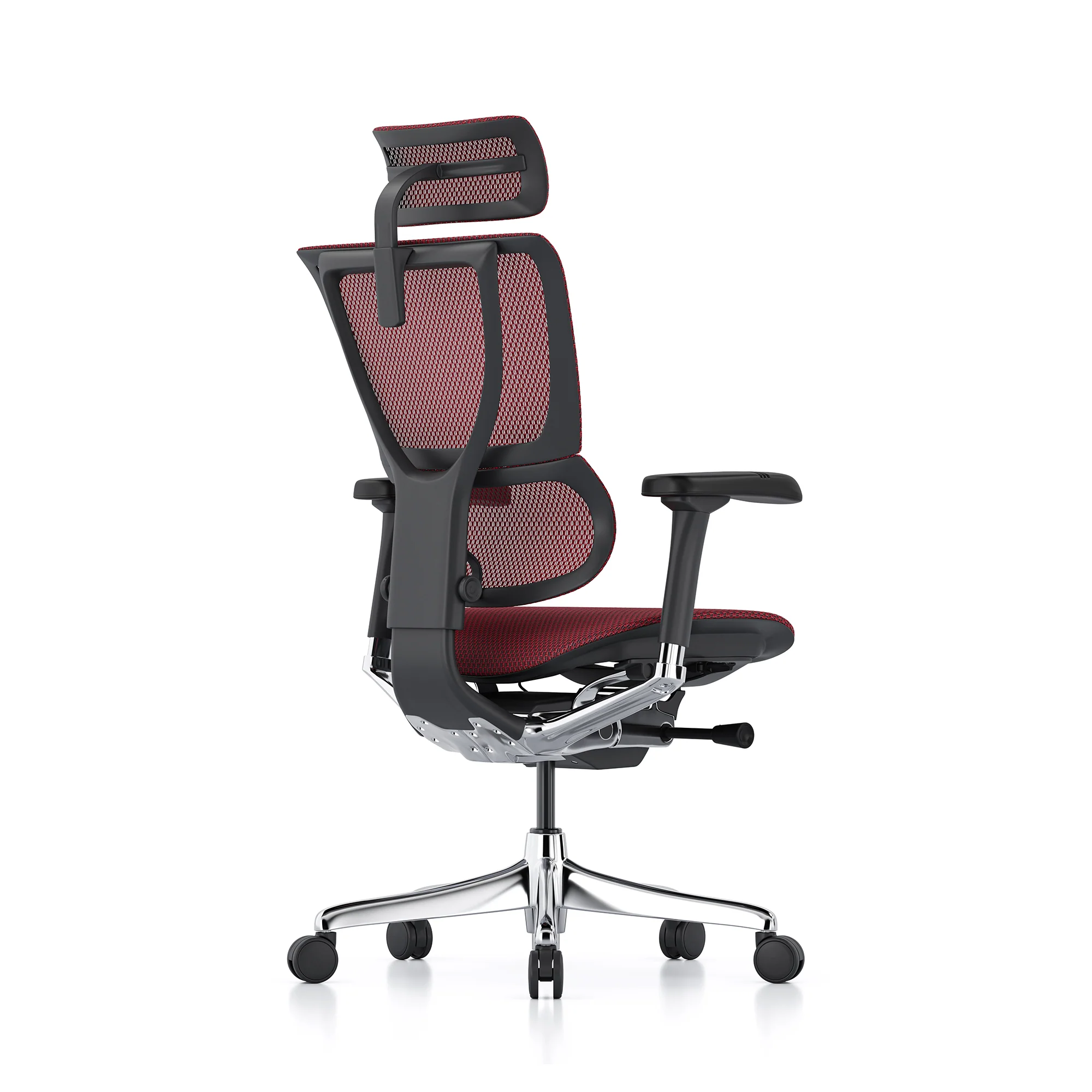 Mirus office chair, red mesh, black frame - Image 3