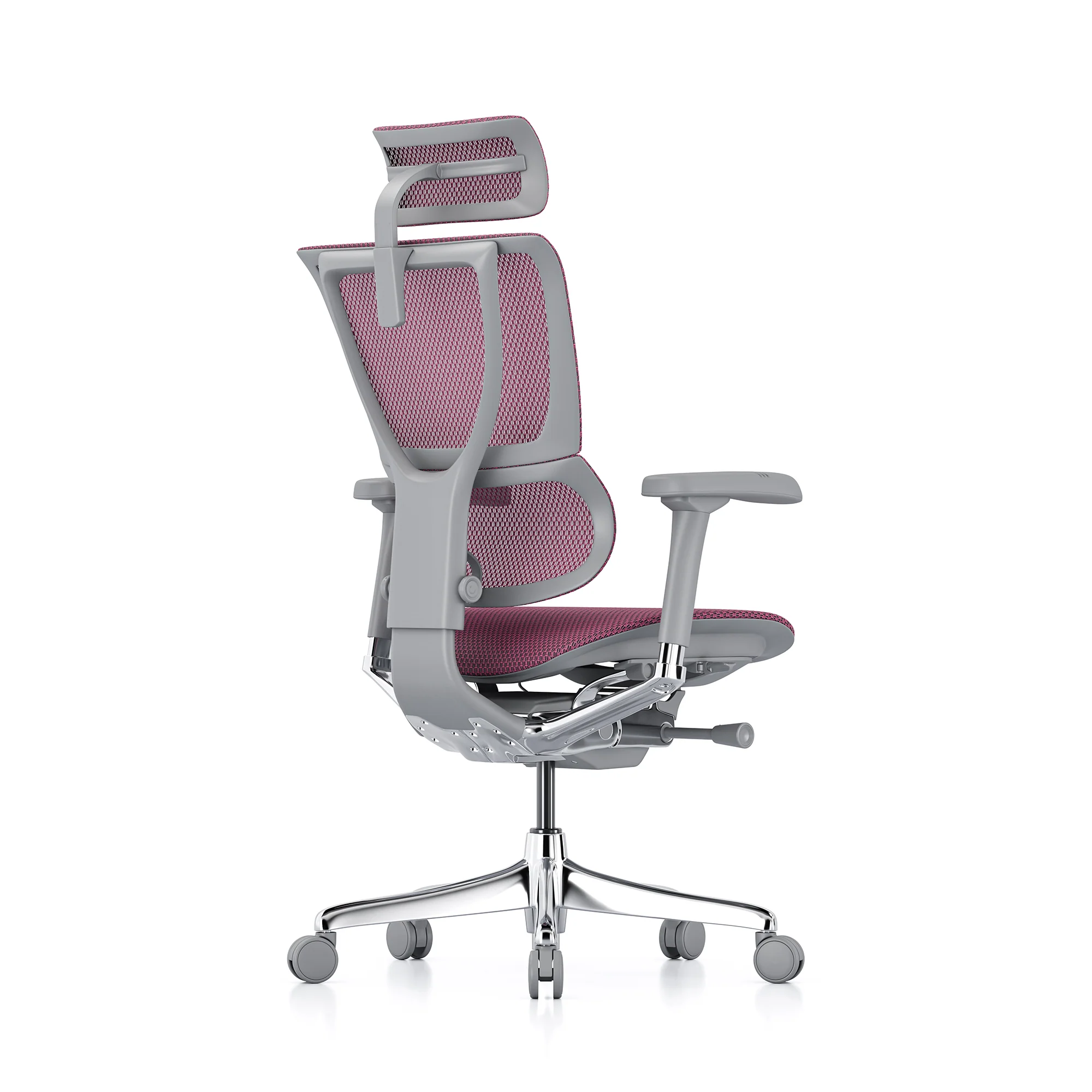 Mirus office chair, pink mesh, grey frame - Image 3