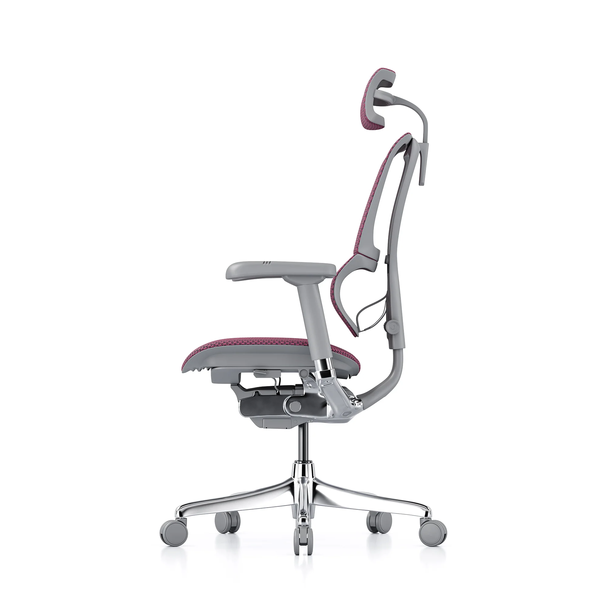 Mirus office chair, pink mesh, grey frame - Image 4