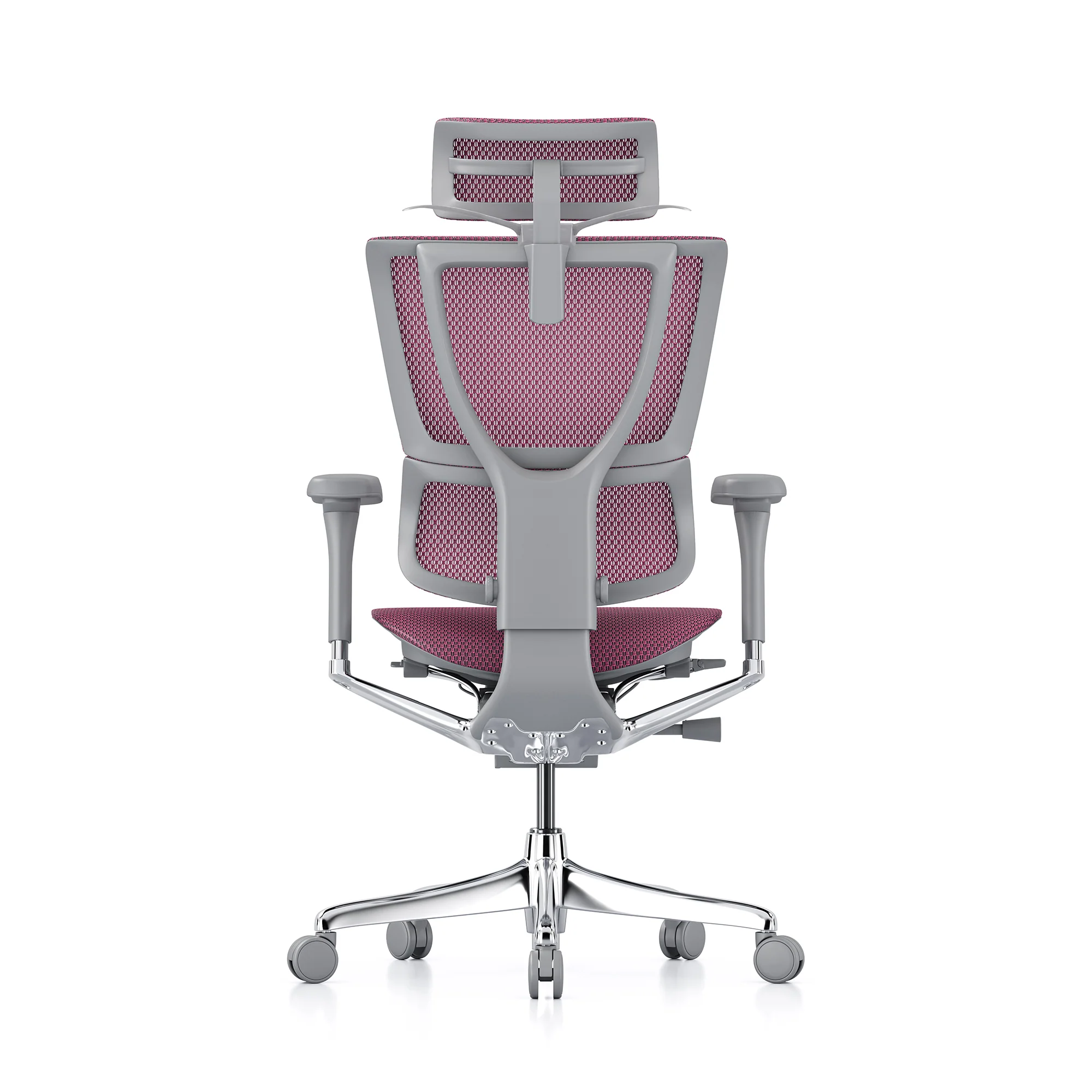 Mirus office chair, pink mesh, grey frame - Image 5
