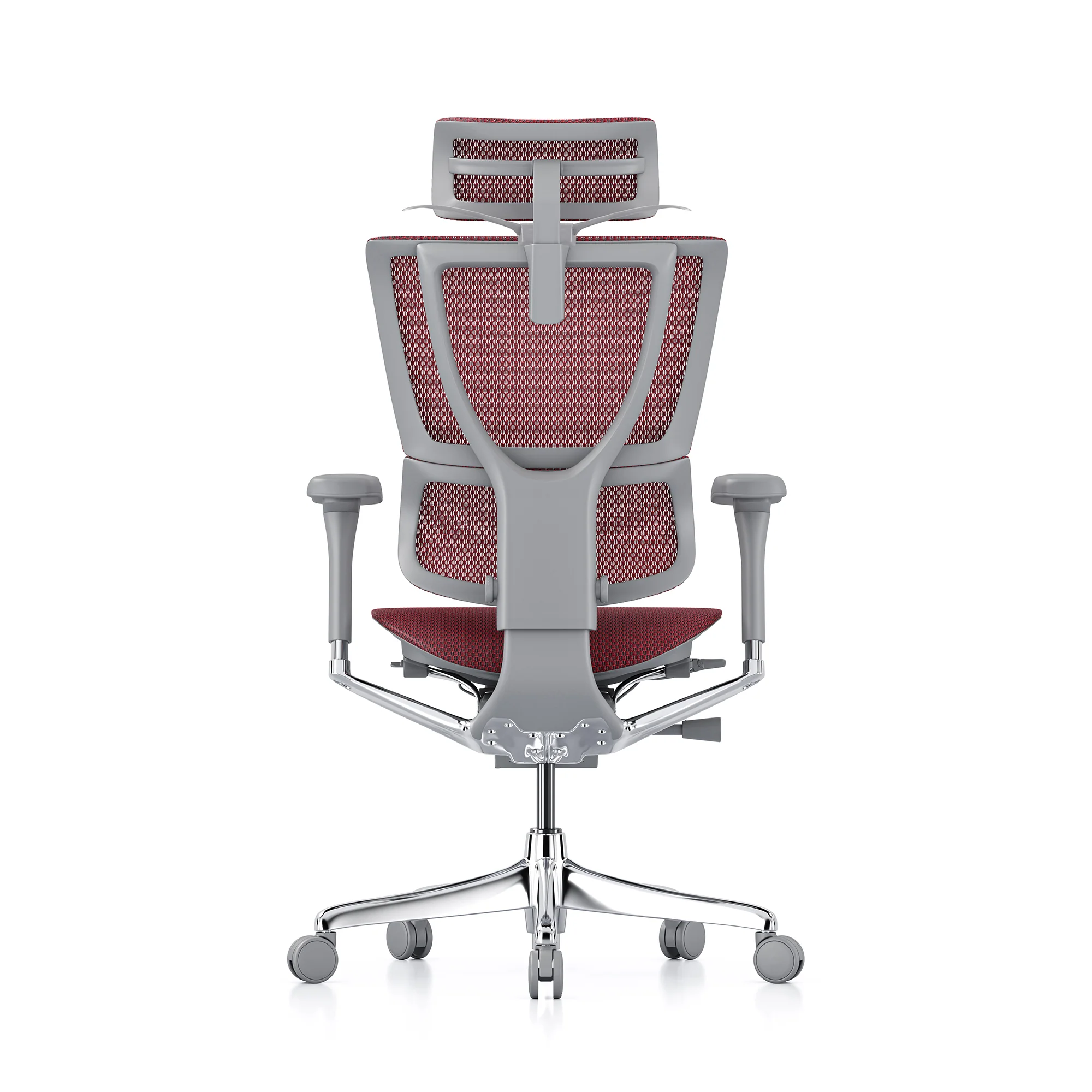 Mirus office chair, red mesh, grey frame - Image 5