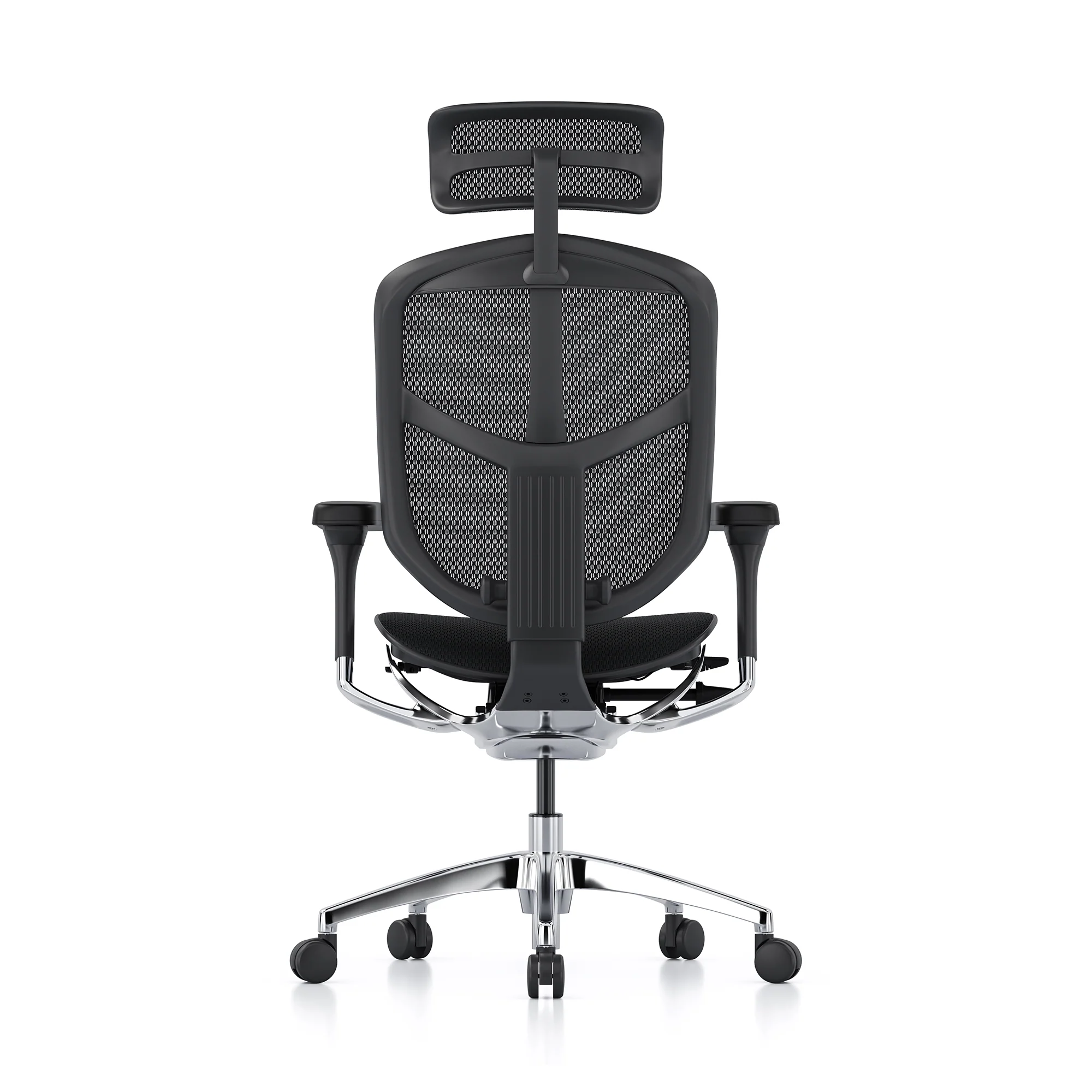 Open-box Enjoy office chair with headrest, black mesh, black frame – Excellent - Image 3