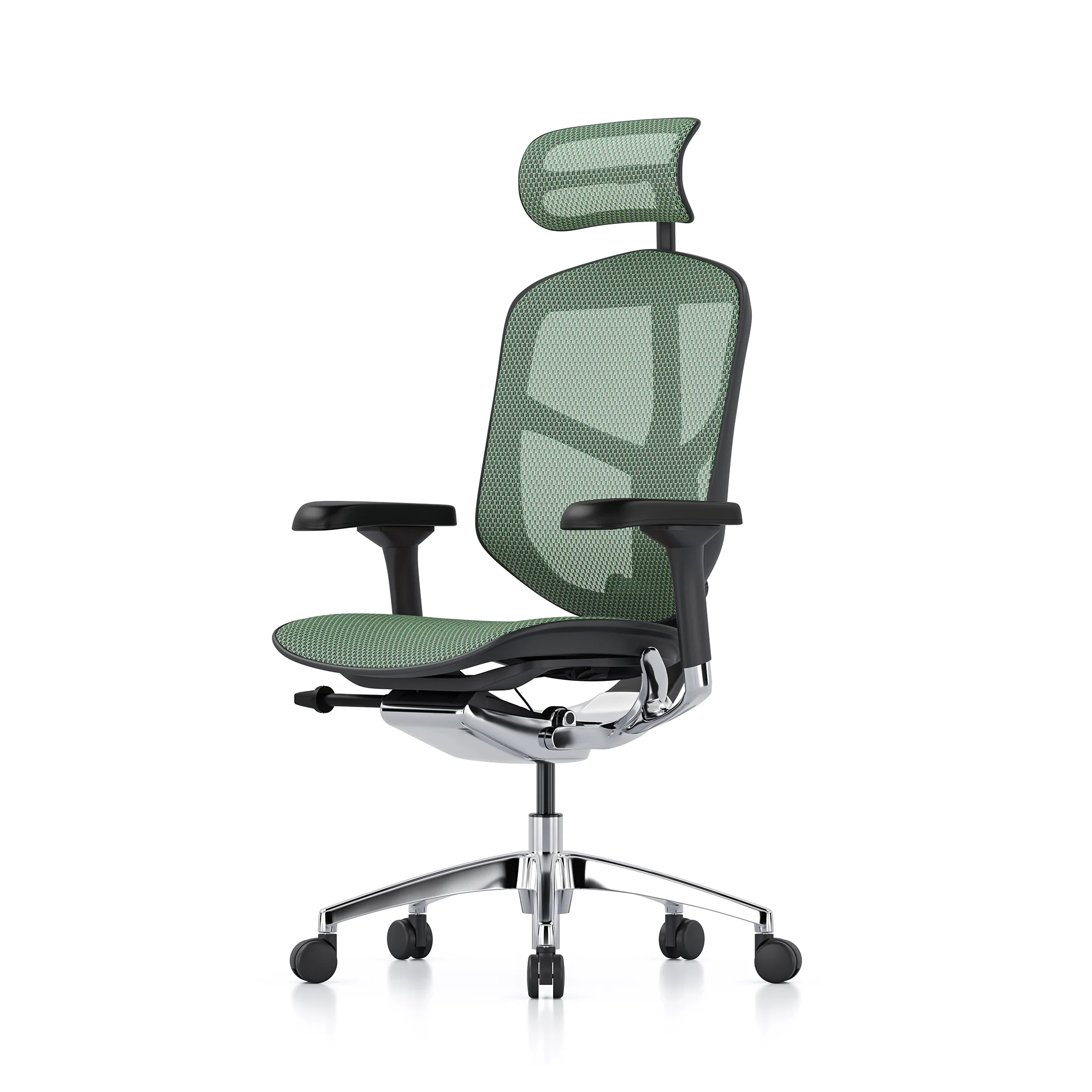 Open-box Enjoy office chair with headrest, green mesh, black frame – Excellent - Image 6