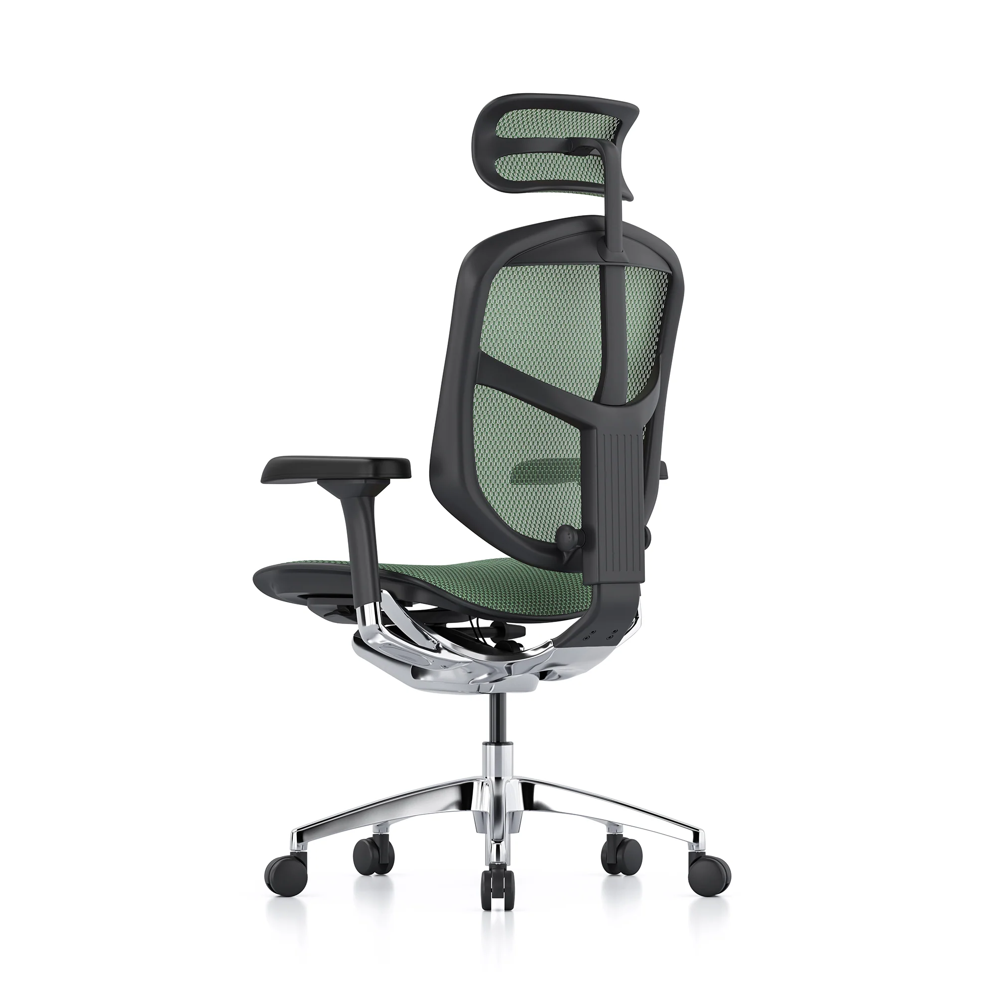 Open-box Enjoy office chair with headrest, green mesh, black frame – Excellent - Image 8